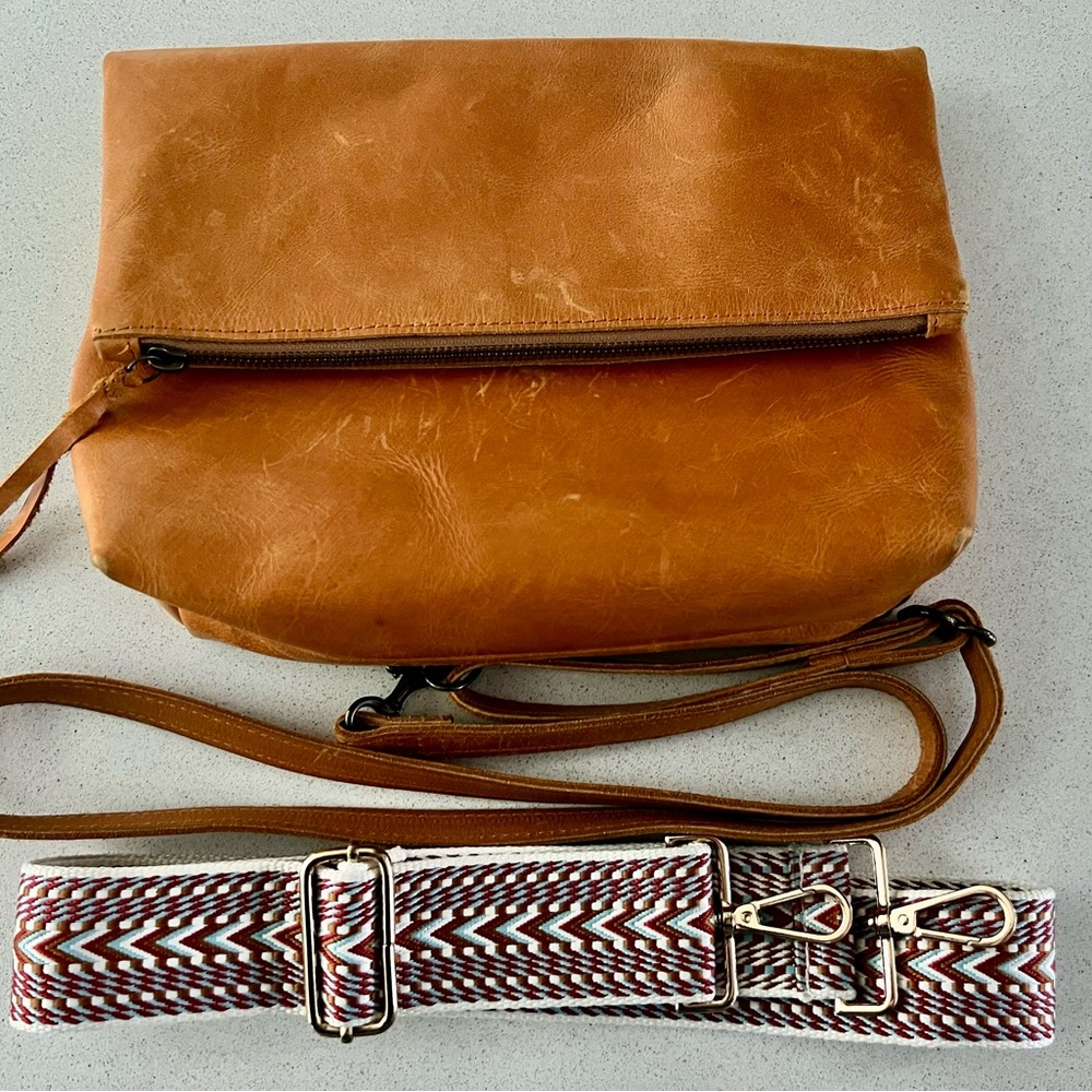 Able Emnet Zip Flap Crossbody Bag with extra strap